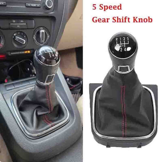 Manual 5-Speed Shift Gear Knob Faux Leather Boot for VW for Golf / for Jetta MK6 2010-2014 n