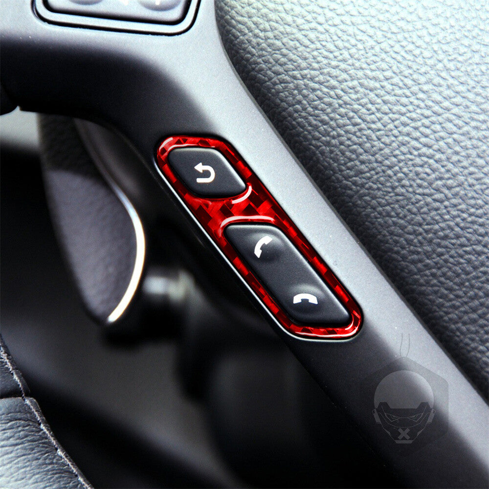 Red Carbon Steering Wheel Answer Phone Button Cover for Infiniti G37 Sedan 07-13