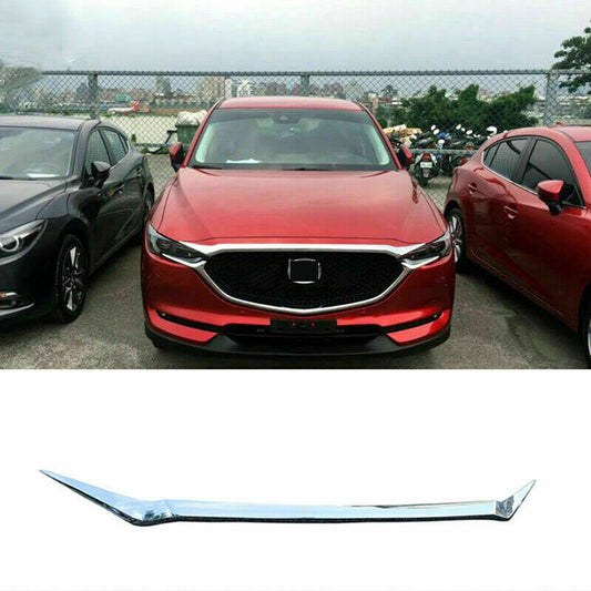 for Mazda CX-5 17-21 ABS Silver Front Hood Bonnet Grille Lip Molding Strip Trim