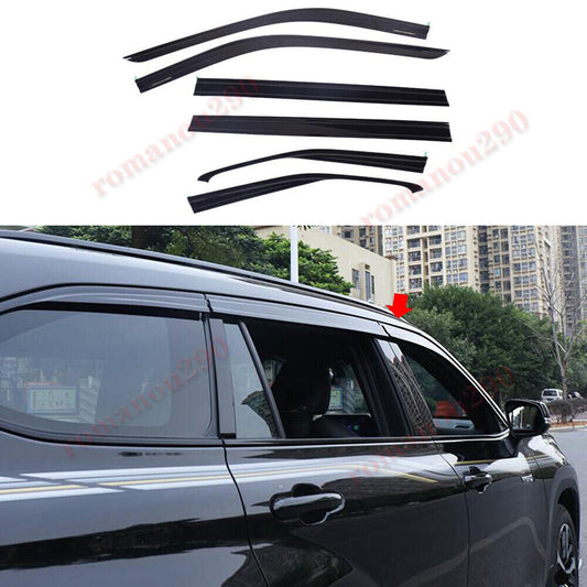 6X For 2020-2024 for Toyota Highlander Black Window Visor Vent Shades Sun Rain Guard