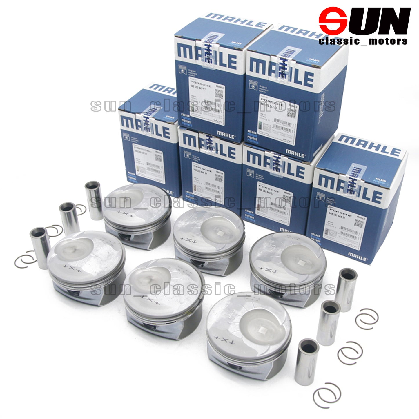 6-Piece Piston and Ring Set for Panamera 970 3.6L V6 M46.20 M46.40-