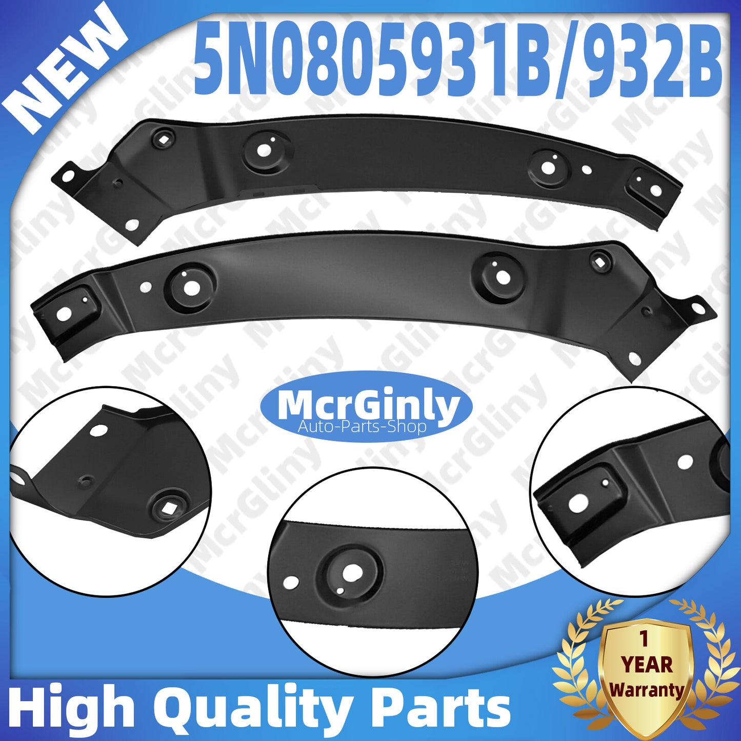Left and right radiator brackets are compatible with for Tiguan 2012-2018 5N0805932B 5N0805931B- n