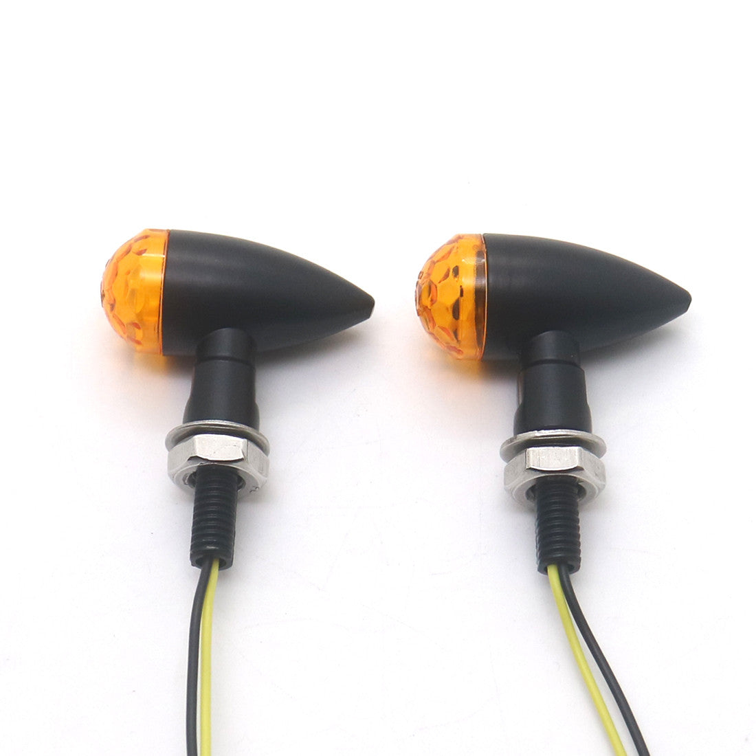 Black Metal LED for Mini Bullet Amber Spherical Lens Turn Signal Indicators Light Q