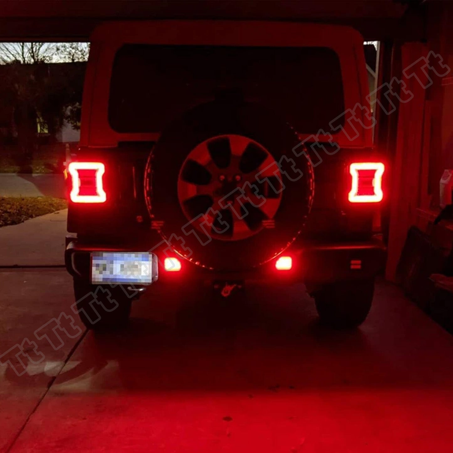 2pcs Red LED Rear Bumper Reflector Tail Light Kit for 2018 - 2021 for Jeep for Wrangler JL- v