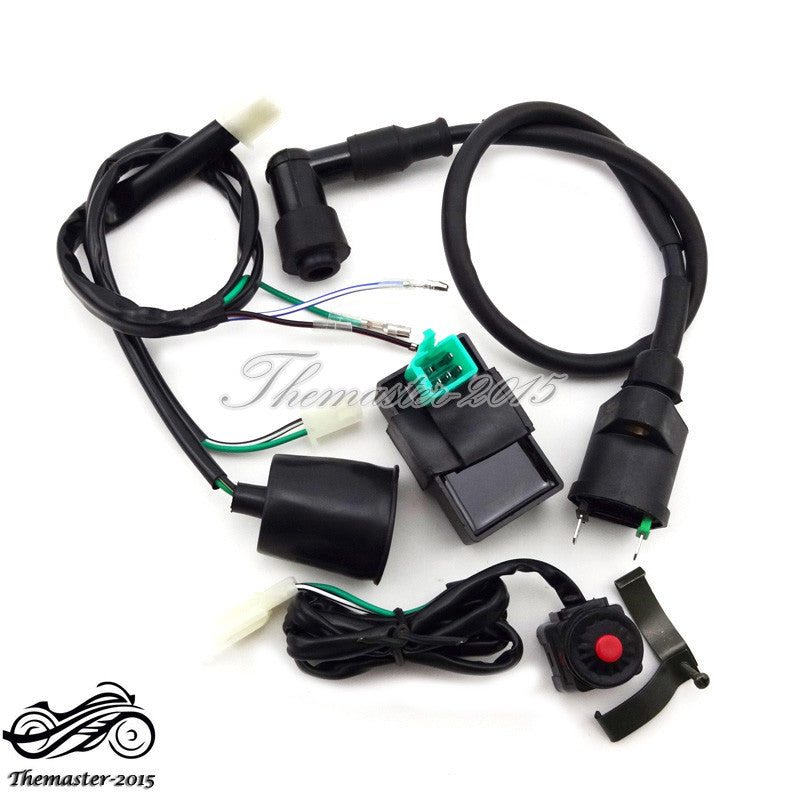 Wiring Loom Harness Kill Switch Ignition Coil CDI For 50cc - 160cc Pit Dirt Bike Q