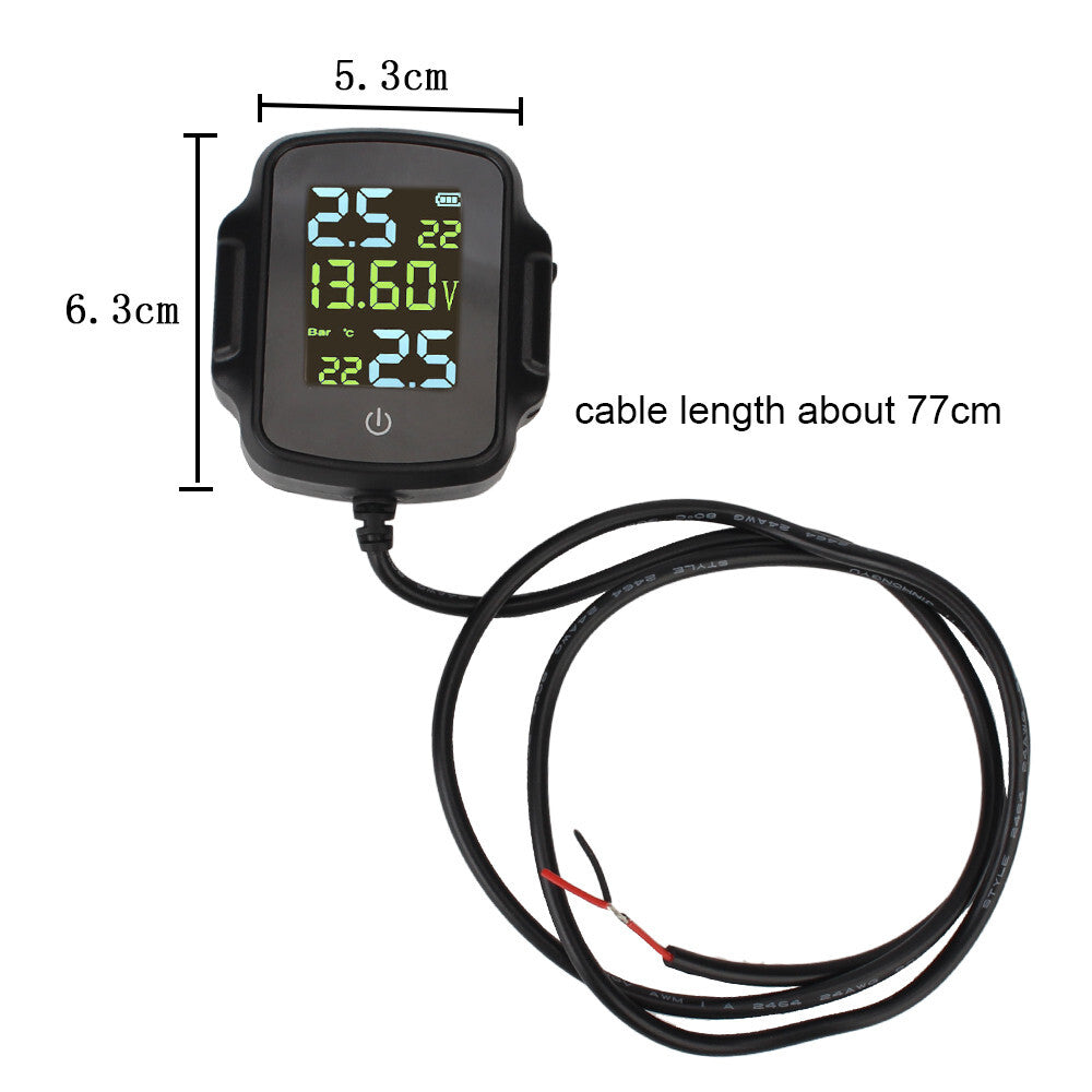 2 External Sensors Motorcycle TPMS Tire Tyre Pressure Monitoring Alarm System Q