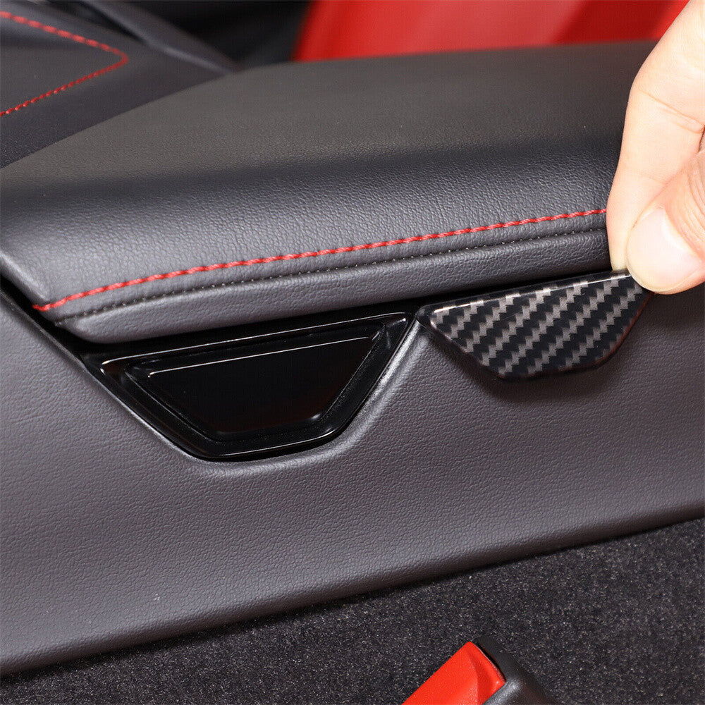 Carbon Fiber ABS Armrest Box Switch Button Cover for Chevrolet for Corvette C8 2020+