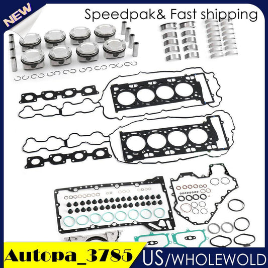 N63 Engine Pistons Gaskets Overhaul Kit Fits for BMW 550i 750i X5 X6 4.4L V8