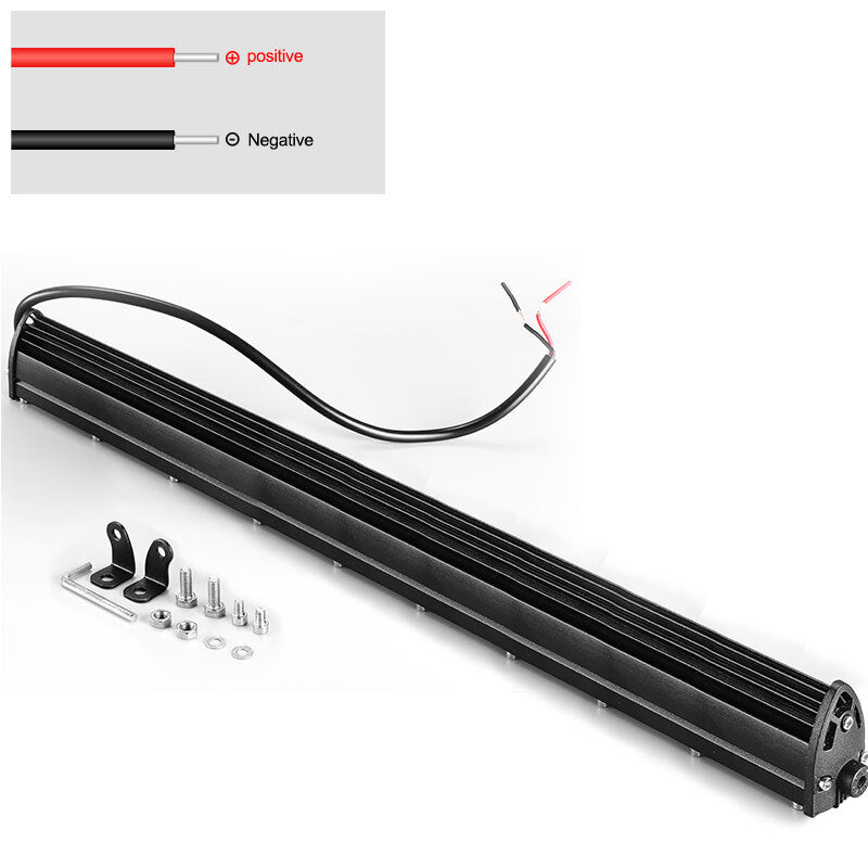 6D Single Row 20inch Ultra Slim LED Work Light Bar Driving Offroad Truck SUV 4WD