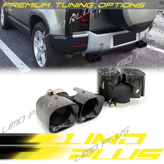 Black rear exhaust muffler tips are suitable for Land Rover for Defender 90 110 2020-24 Q