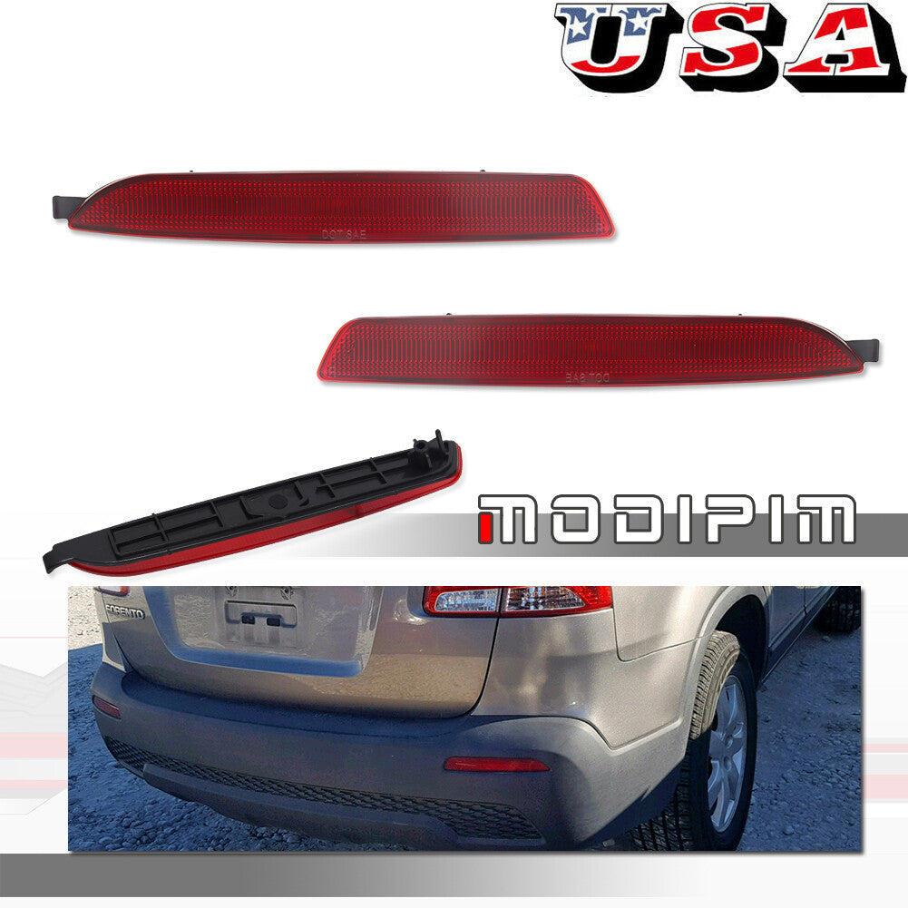 Red lens bumper reflector kit for 2011-2013 for Kia Sorento (rear left and right 2 pieces) Q