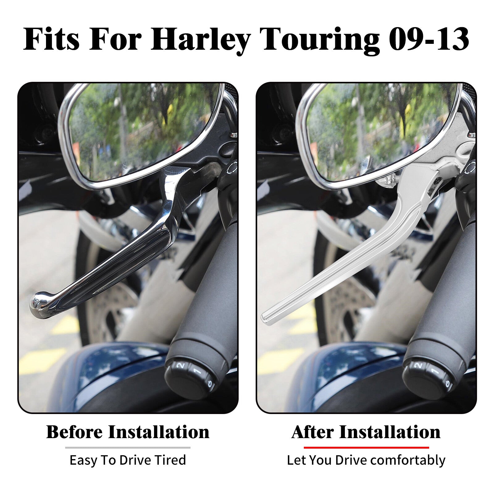 Chrome Brake Clutch Levers for Harley Touring Street Electra Road Glide 09-2013 Q