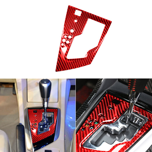 Red Carbon Fiber Gear Shifter Panel Cover Trim for Toyota for Corolla 2014-2018