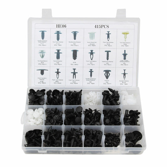 415Pcs 18 Size Plastic Trunk Screw Retainer Panel Bumper Fastener Clip Fit for Ford