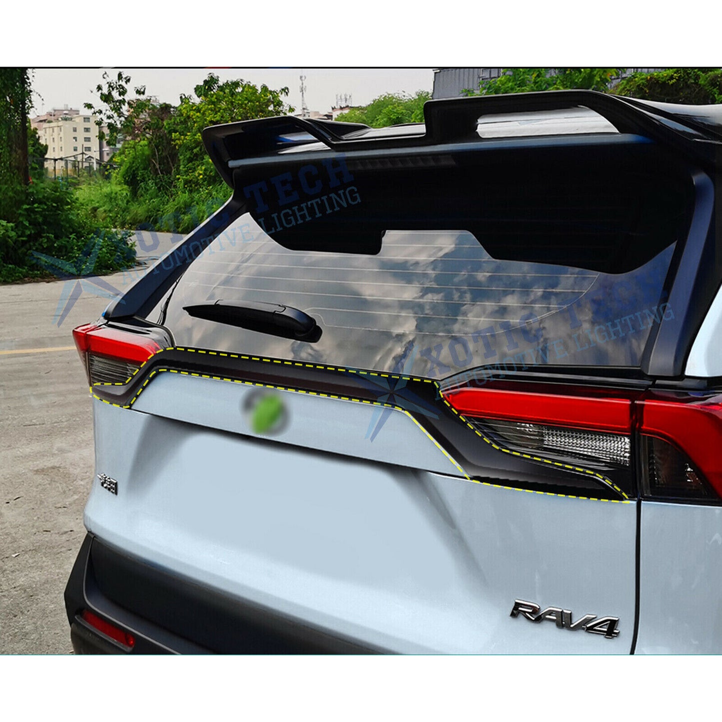 Piano Black Exterior Rear Trunk Upper Lid Cover Trim for Toyota RAV4 2019-2024