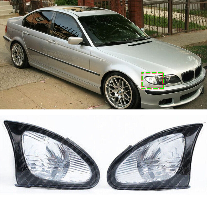 LHRH White Corner Lights/Turn Signal Lights for BMW 2002-2005 E46 4D/5D Sedan 325i