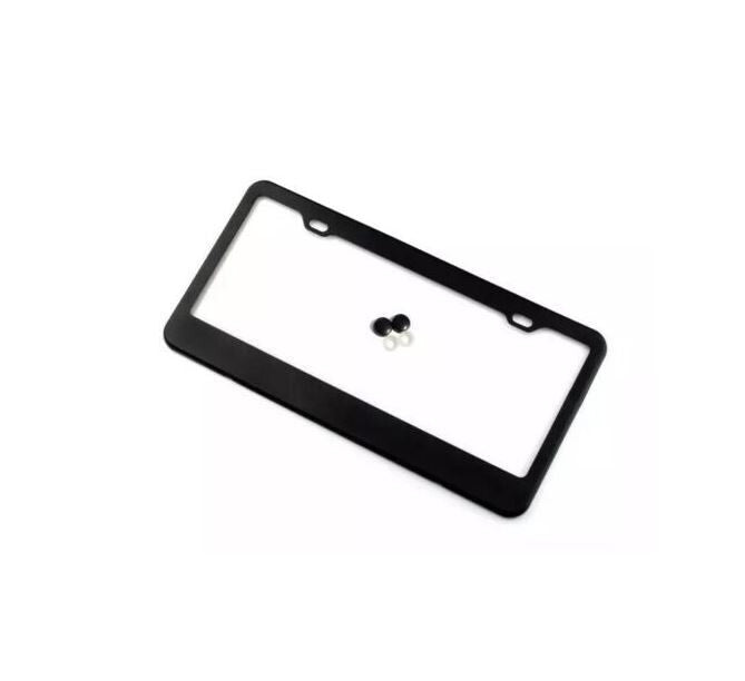 Car license plate frame cover cap rear trunk matte black for Cadillac