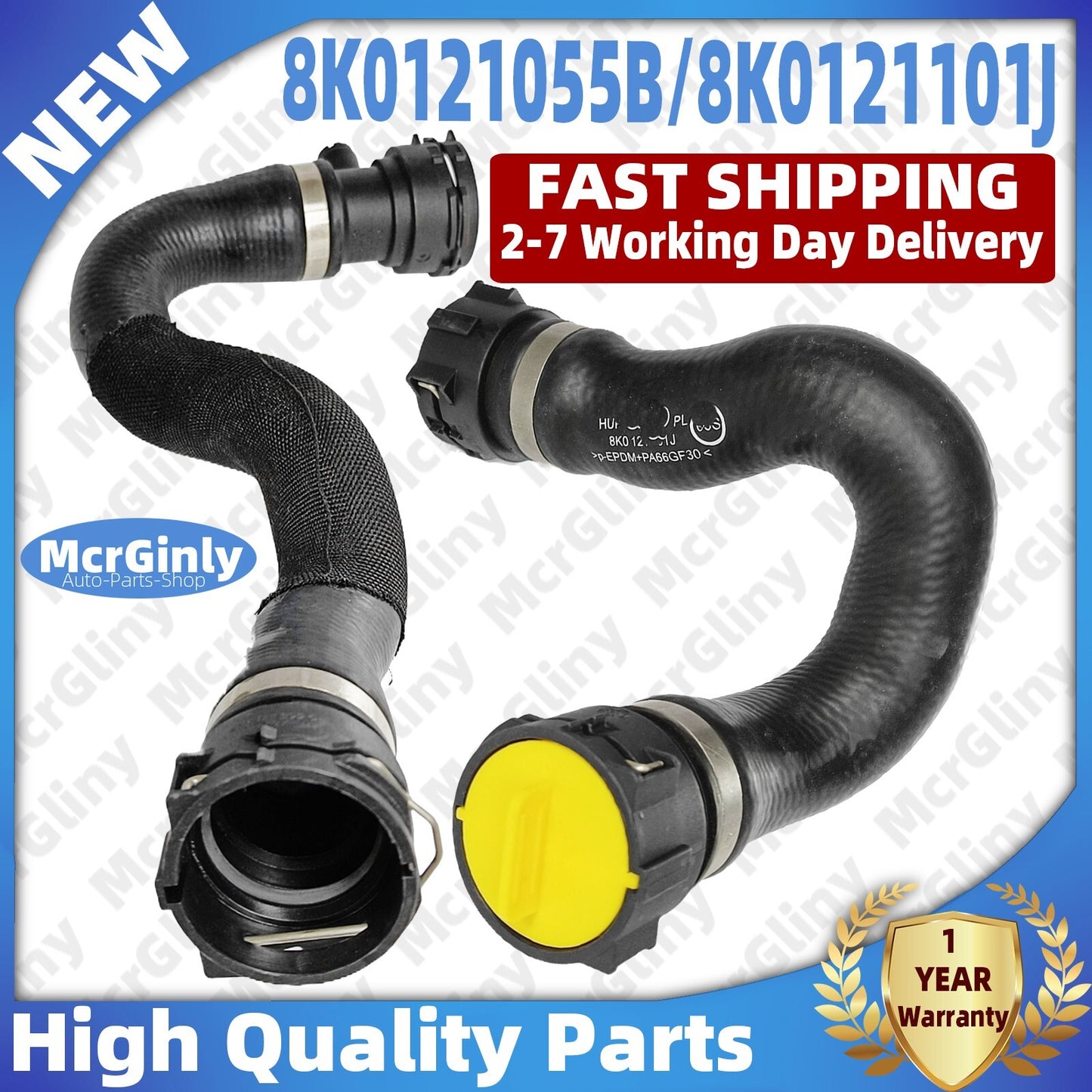 new upper and lower coolant hoses #8K0121101J #8K0121055B suitable for Audi A4 S4 A5 S5 n