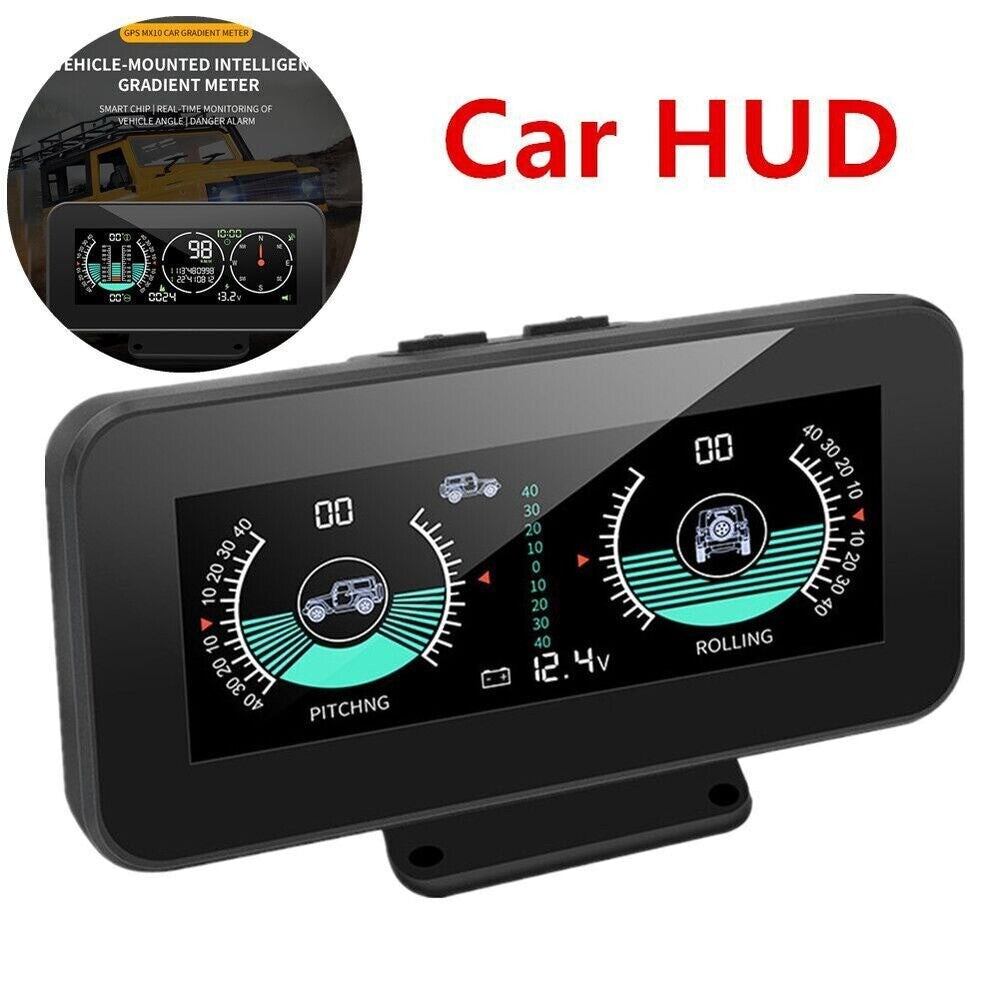 1Head Up Display GPS Digital Speedometer Pitch Angle Danger Alarm Car Universal n