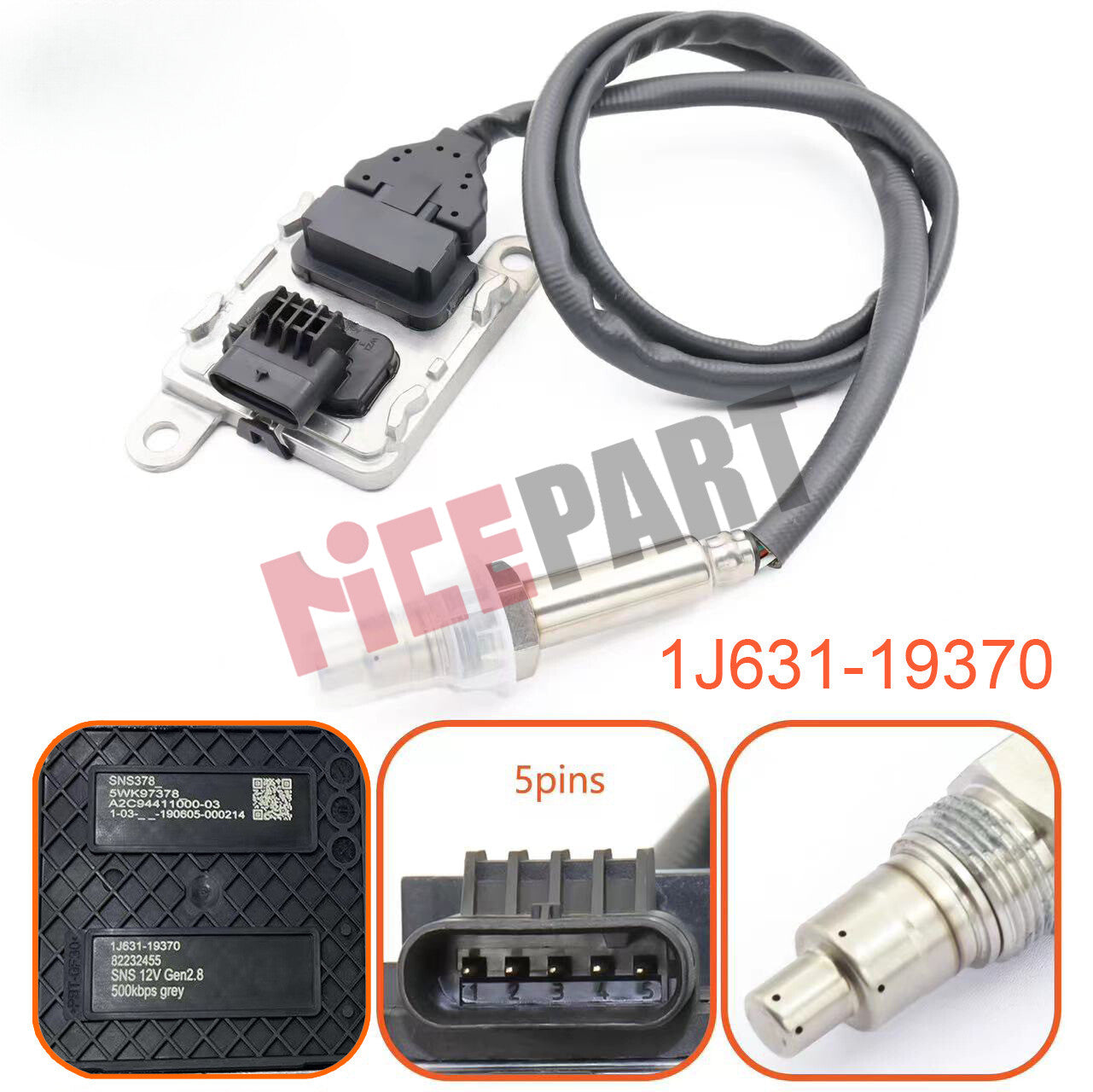 NEW Nitrogen Oxide Sensor 1J631-19370, 1J63119370 compatible Kubota
