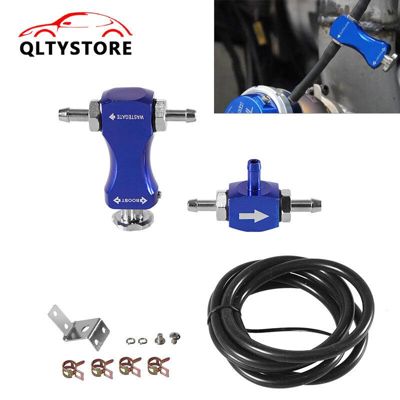 Adjustable Tee Manual Turbo Boost Controller Bleed Valve Petrol Diesel Kit Blue