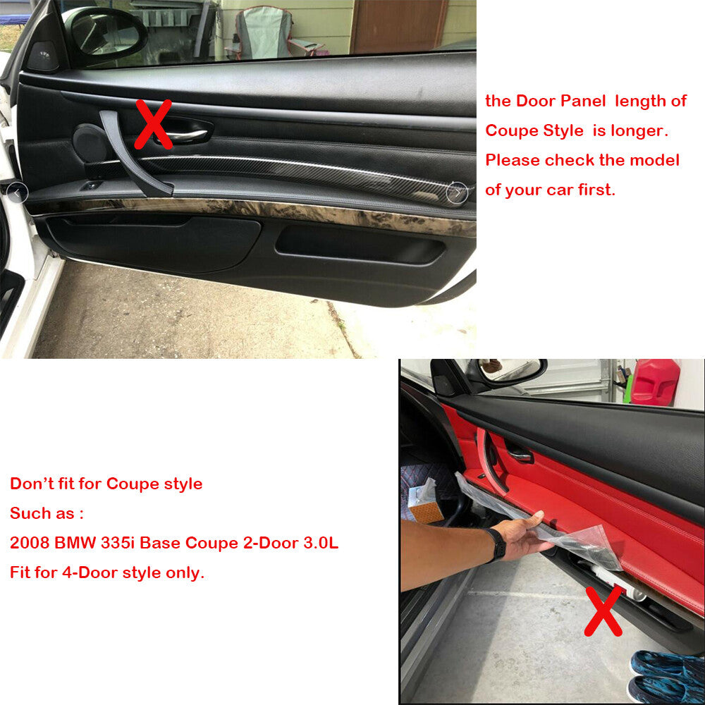 Carbon fiber interior door trim for BMW 3 Series E90, E92, E93 (05-12-)