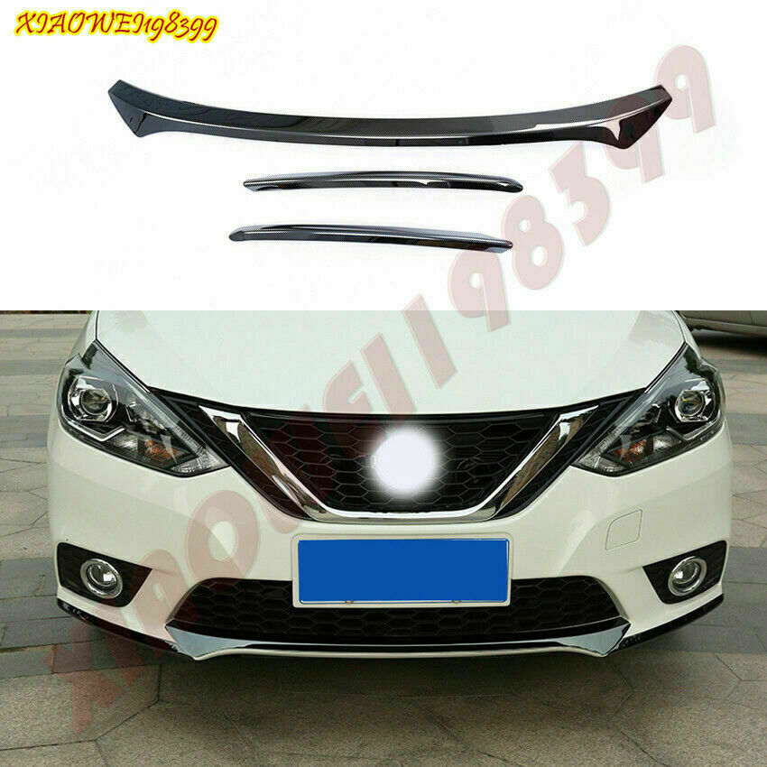 3X Black Front bumper bottom Guard Strip cover Trim for Nissan Sentra 2020-2022