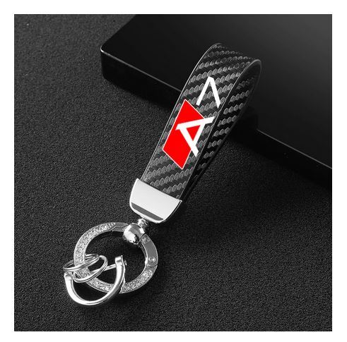 Car keychain/key ring, black and silver horseshoe buckle accessories for Audi A7