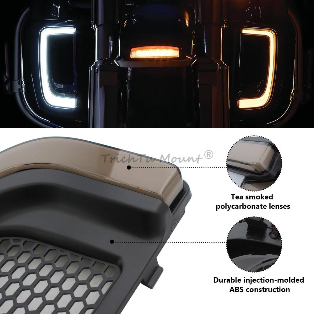 LED Fairing Lower Grill Turn Signal Light/Running Light for Harley Touring 14-23 Q