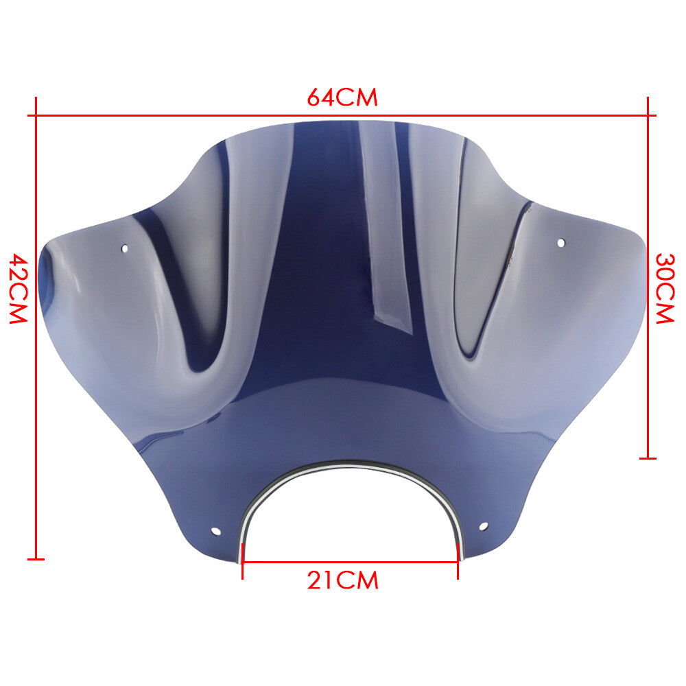 7/8'' 1'' Motorcycle Windscreen Smoke Windshield for Harley for Suzuki KiT Universal