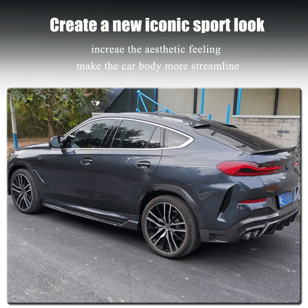 Fit for BMW X6 G06 2020-2022 Real Carbon Fiber Side Skirts Extension Lip Spoiler