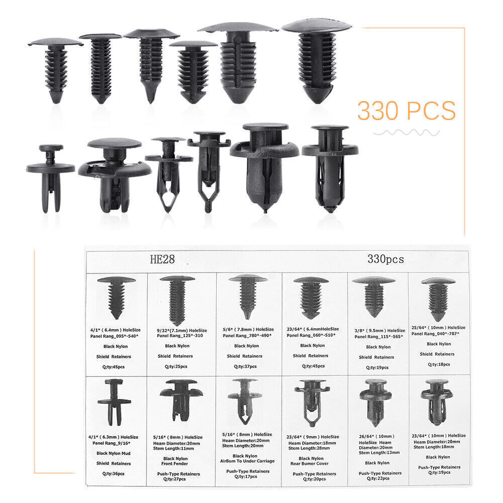 350pcs Car Push Retainer Pin Rivet Trim Clip Panel Moulding Assortments Kit Q