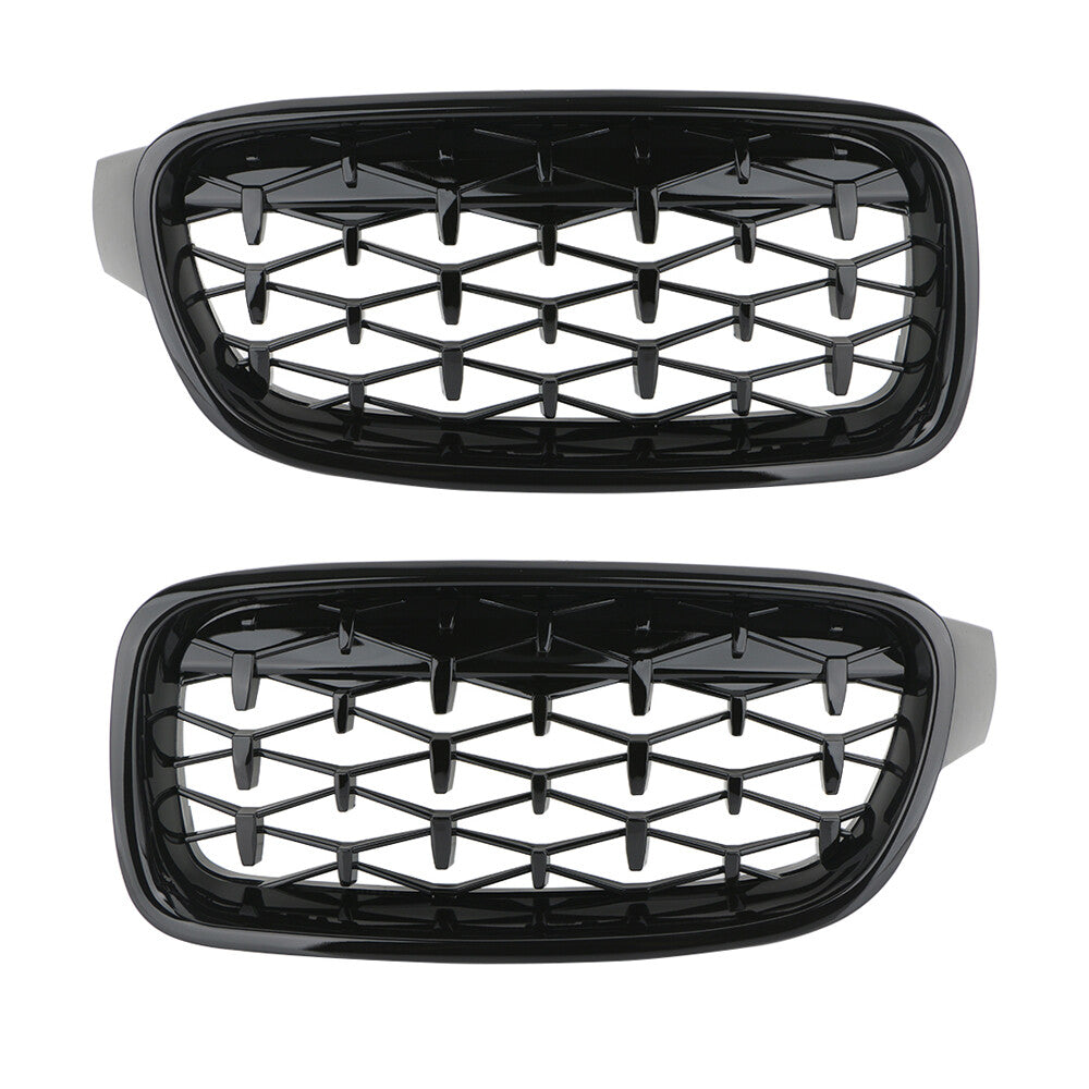 Front grille grille cover for BMW E90, E91, 325i, 328i, 335i (2013-2018), gloss black.