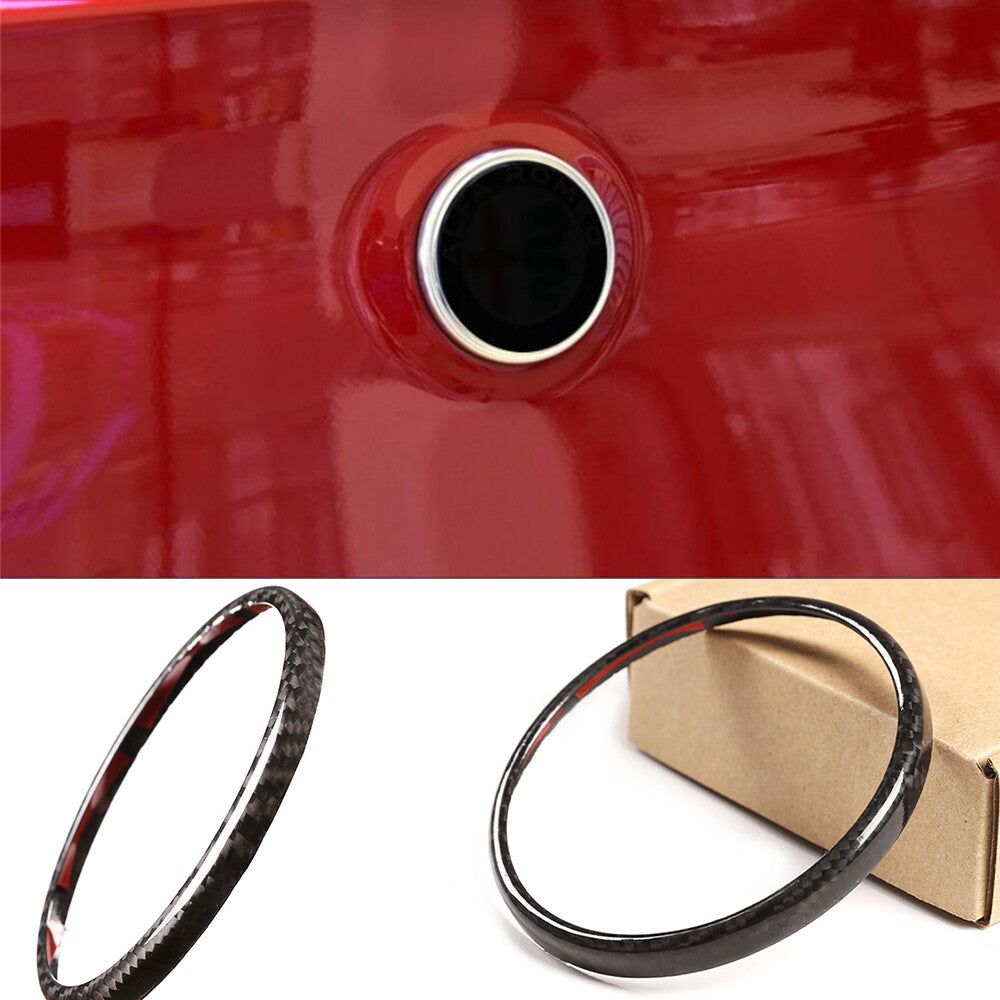 Carbon Fiber Rear Car Logo Emblem Ring Trim for Alfa Romeo Giulia / for Stelvio 2020+