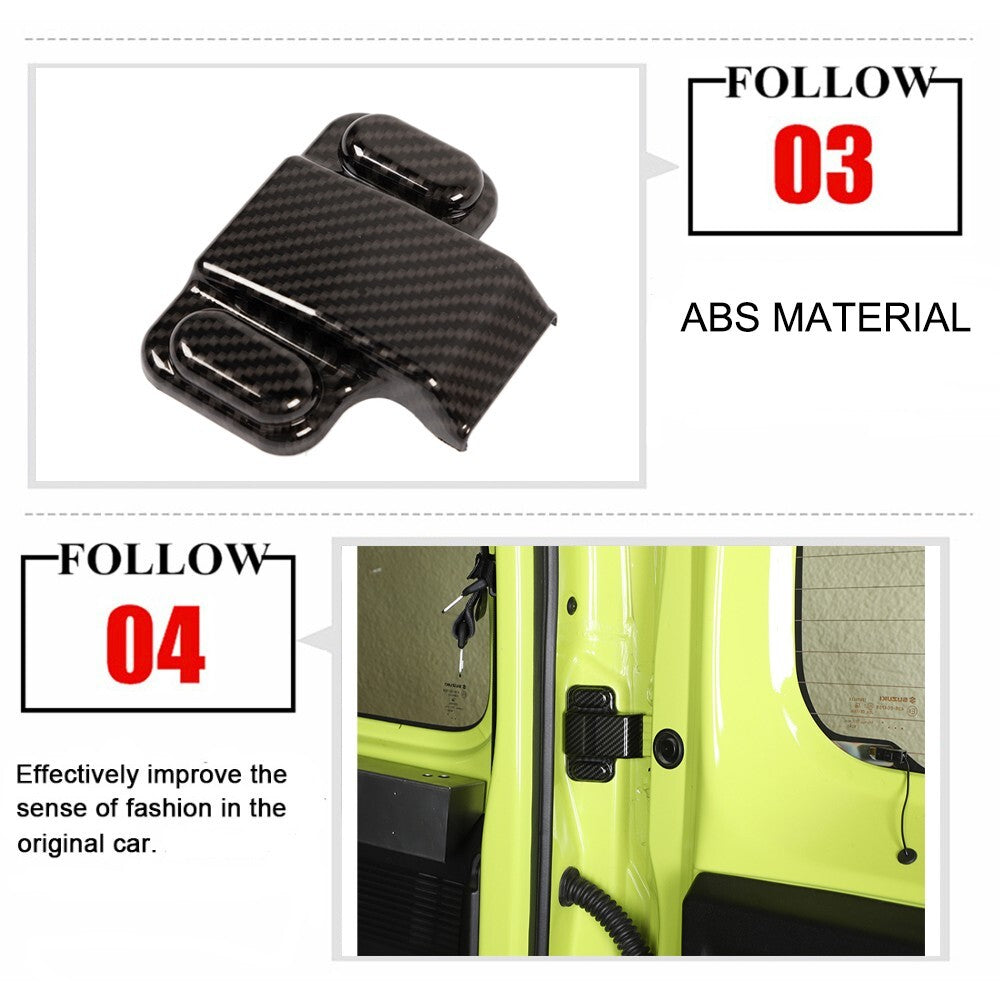 Carbon Fiber Tailgate Screw Protection Cover Trim for Suzuki for Jimny 2019-2023