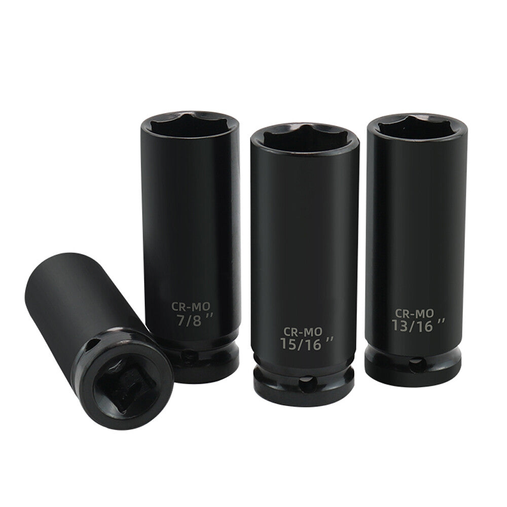 1/2 Deep Impact Socket 6-Point Impact Tools CR-MO SAE 7/16 to 1-1/4-Inch Q