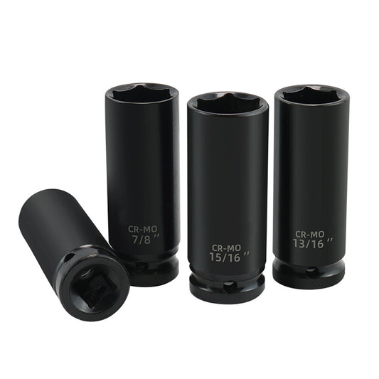 1/2 Deep Impact Socket 6-Point Impact Tools CR-MO SAE 7/16 to 1-1/4-Inch Q
