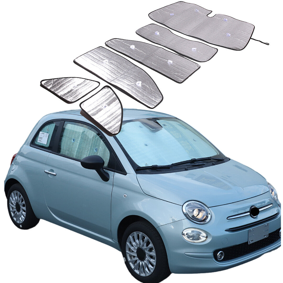 SunShade windshield dashboard protector with UV protection for Fiat 500 2011-2019 6 pieces - n