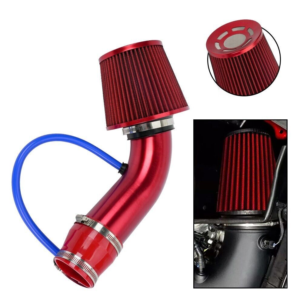3/76mm Car Cold Air Intake Filter Induction Kit Pipe Power Flow Hose System