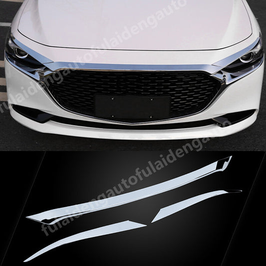 for Mazda 3 Axela 2019-2024 Chrome Front Hood Bonnet Grille Lip Guard Cover Trim