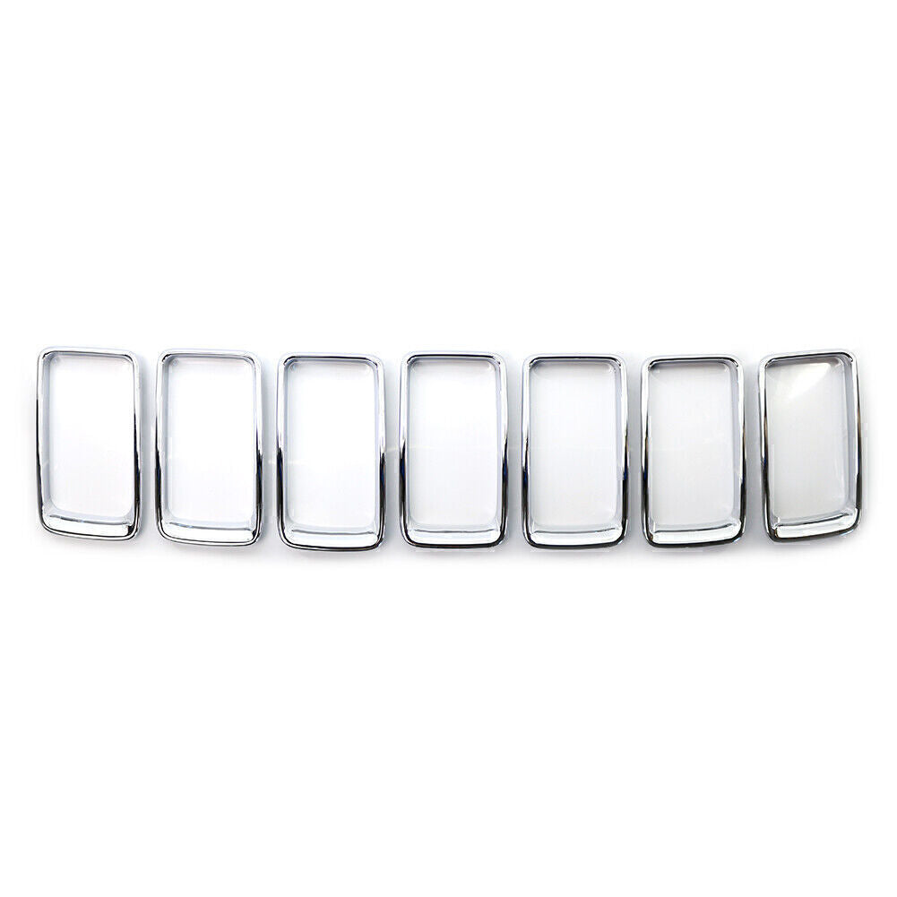 7X Front Grille Grill Inserted Ring Trim Cover for Jeep Grand Cherokee Chrome