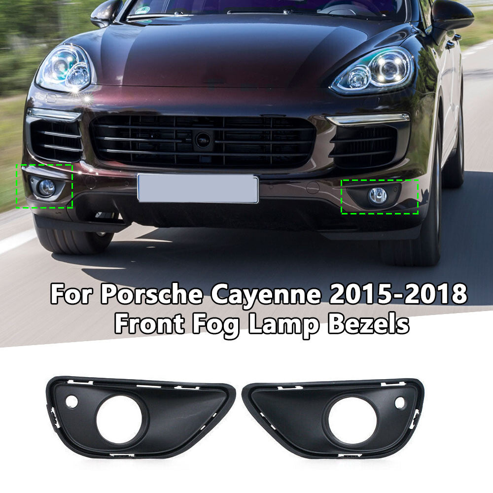 for Cayenne 2015 2016 2017 2018 Pair Front Fog Light Bezel Trim Cover v