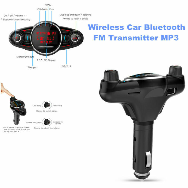 Bluetooth FM transmitter for car radio receiver/audio adapter USB charger mp3 n