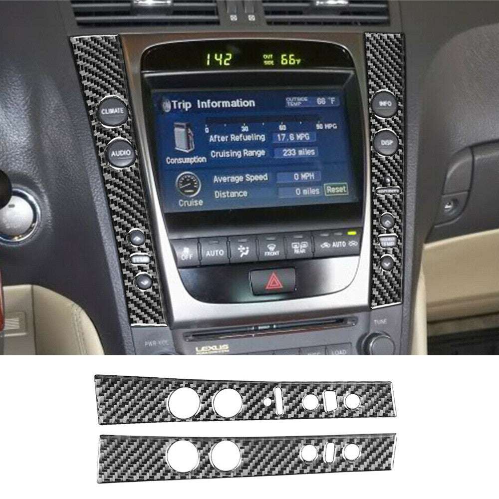 Carbon Fiber Center Control Switch Button Panel Cover Fit For Luxus GS 2006-2011