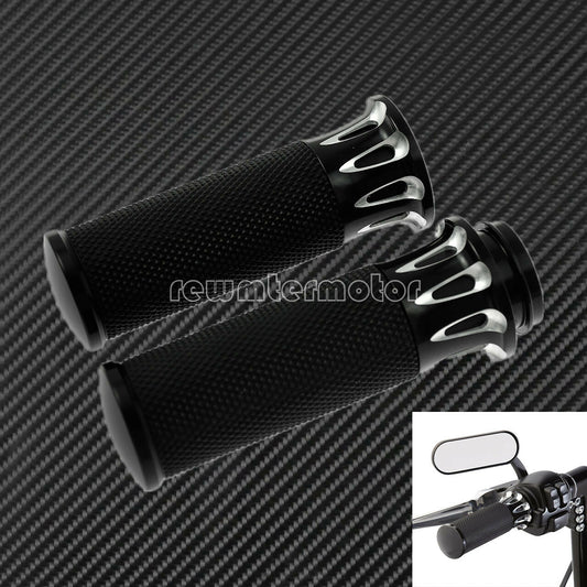 1'' 25mm Black Handle Bar Hand Grips Fit for Harley Touring Softail Dyna CVO Q