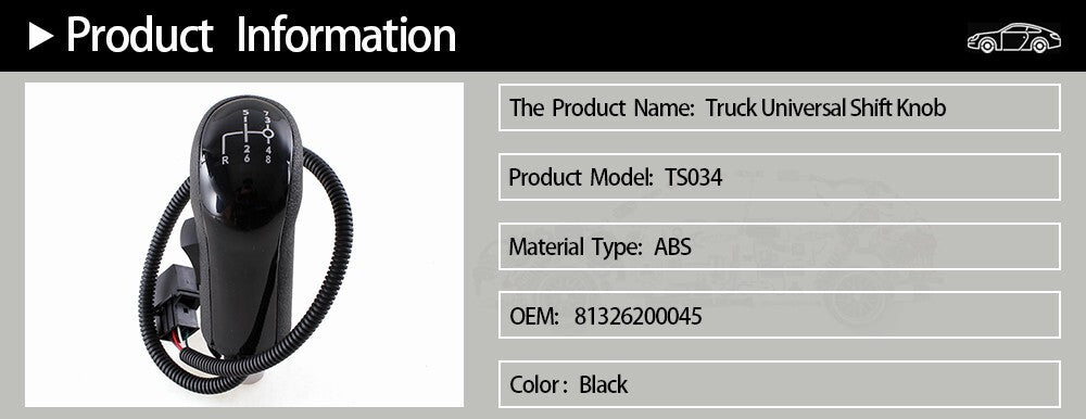 for MAN TGA Truck 81326200045 4Pin M14x1.5 8 Speed+R Electric Gear Shift Knob