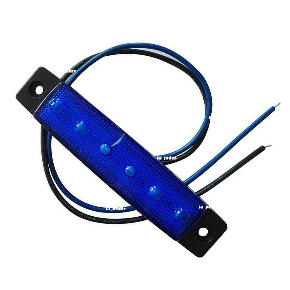 10Pcs 24V 6LED Side Marker Indicators Lights Lamps Truck Trailer Bus Lorry-Blue Q