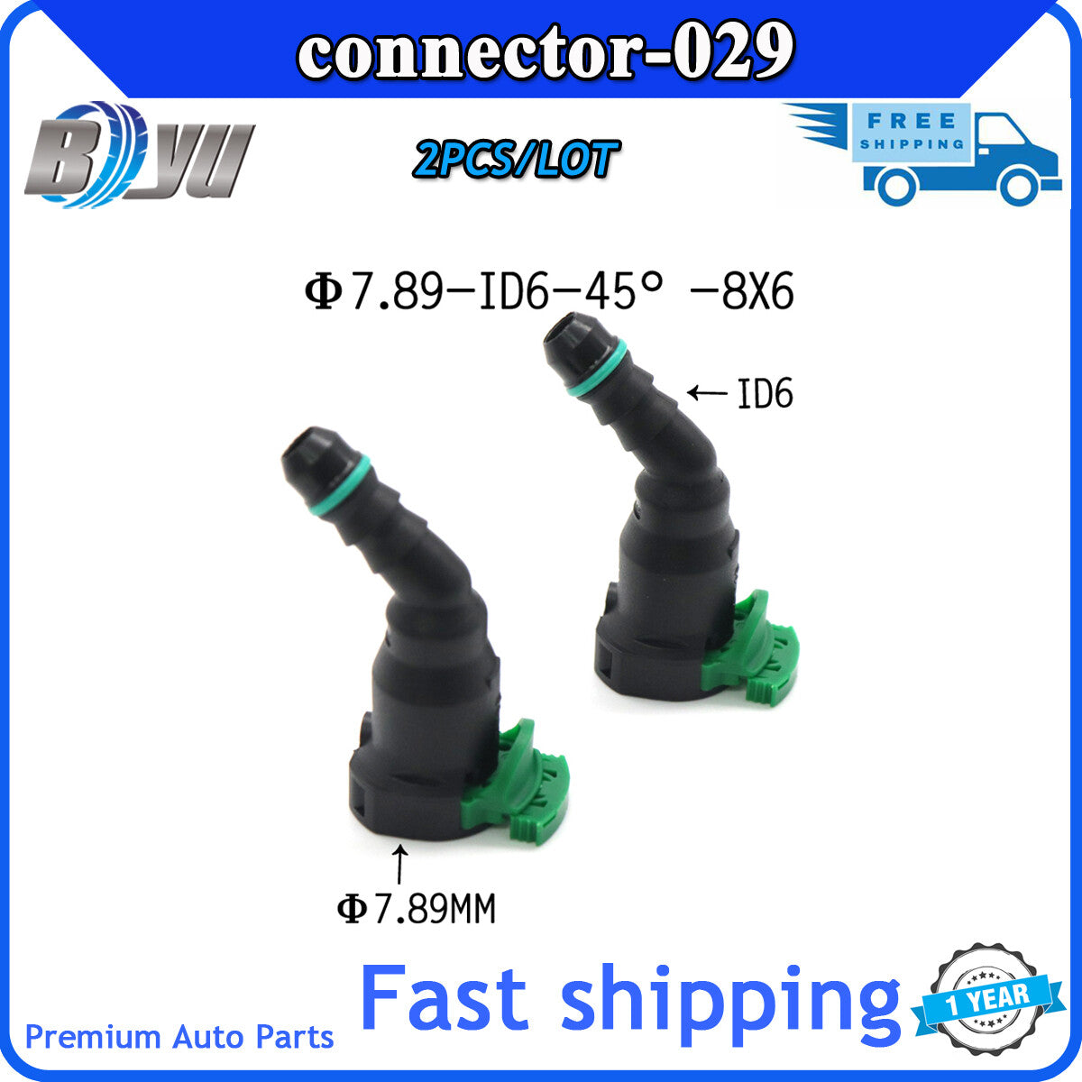 Fuel line quick-connect fitting for 7.89 mm 7.89 ID6 degree 5/16 joint connector accessories for gasoline - v