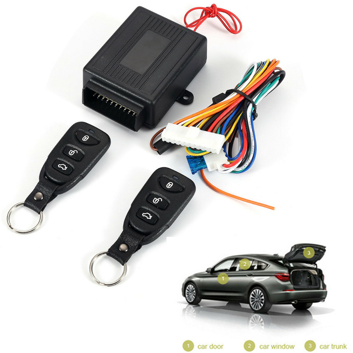 Car Remote Central Kit Door Lock Locking Keyless Entry System With 2 Controllers Q