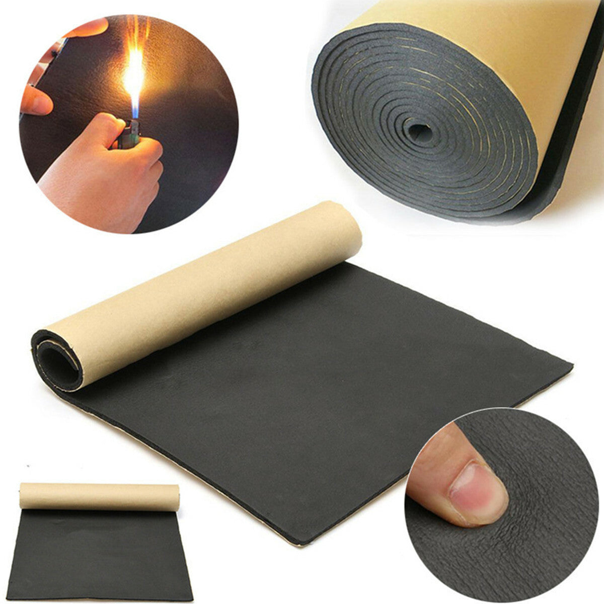 9pcs 6MM Sound Deadener Car Insulation Automotive Heat Shield Self-adhesive Mat